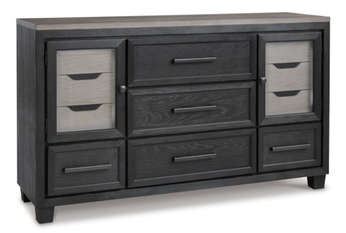 Contemporary Eleven Drawer Two-Tone Dresser
