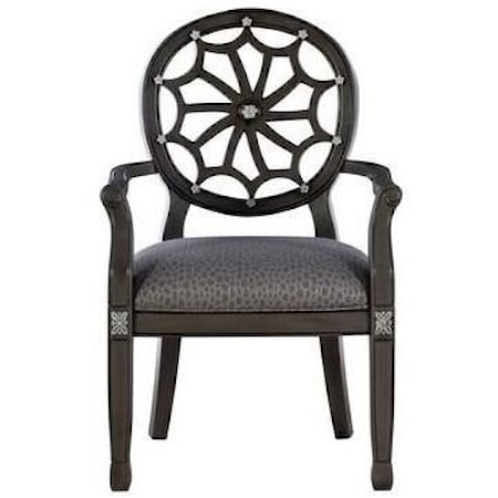 Transitional Accent Chair with Spiderweb Design