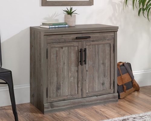 Modern Farmhouse 2-Door Storage Cabinet with Large Adjustable Shelf