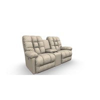Casual Power Rocking Reclining Loveseat with Storage Console and Power Headrest