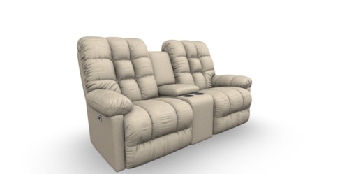 Casual Power Rocking Reclining Loveseat with Storage Console and Power Headrest