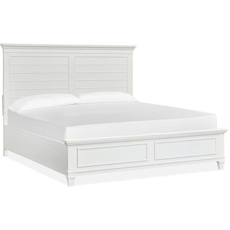 King Panel Bed - White