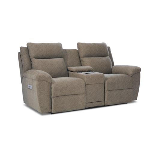 Power Reclining Console Loveseat with Power Headrest & Lumbar