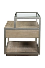 Riverside Furniture Sophie Rectangular Side Table with Glass Top