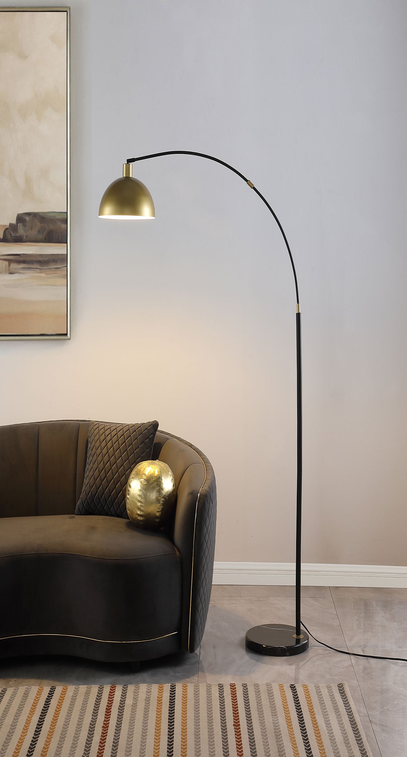GLORY GOLD AND BLACK FLOOR LAMP |