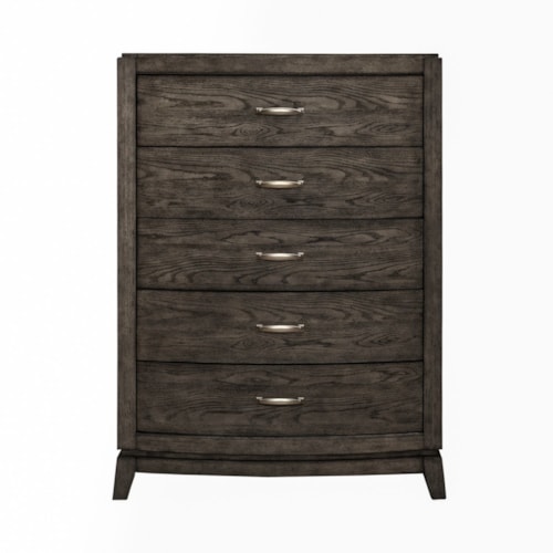 Transitional 5-Drawer Chest with Felt-lined Top Drawer