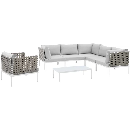 Outdoor 7-Piece Aluminum Sectional Sofa Set