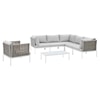 Modway Harmony Outdoor 7-Piece Aluminum Sectional Sofa Set