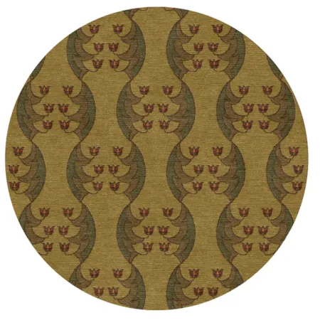 6' x 6' Round Light Tulip Fest Rug