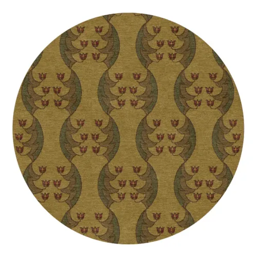 6'  x 6'  Round Light Tulip Fest Rug