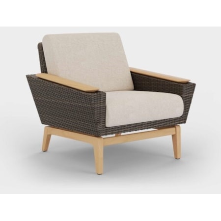Lounge Chair w/Teak Panel Arms