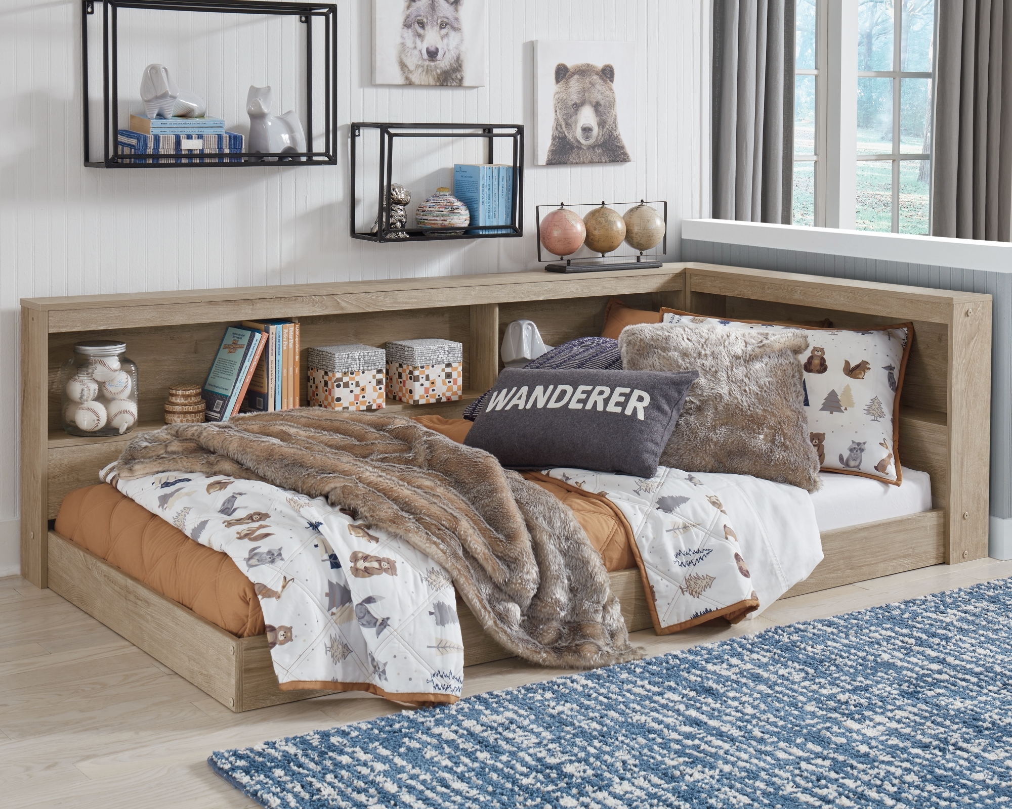 Twin Bookcase Storage Bed