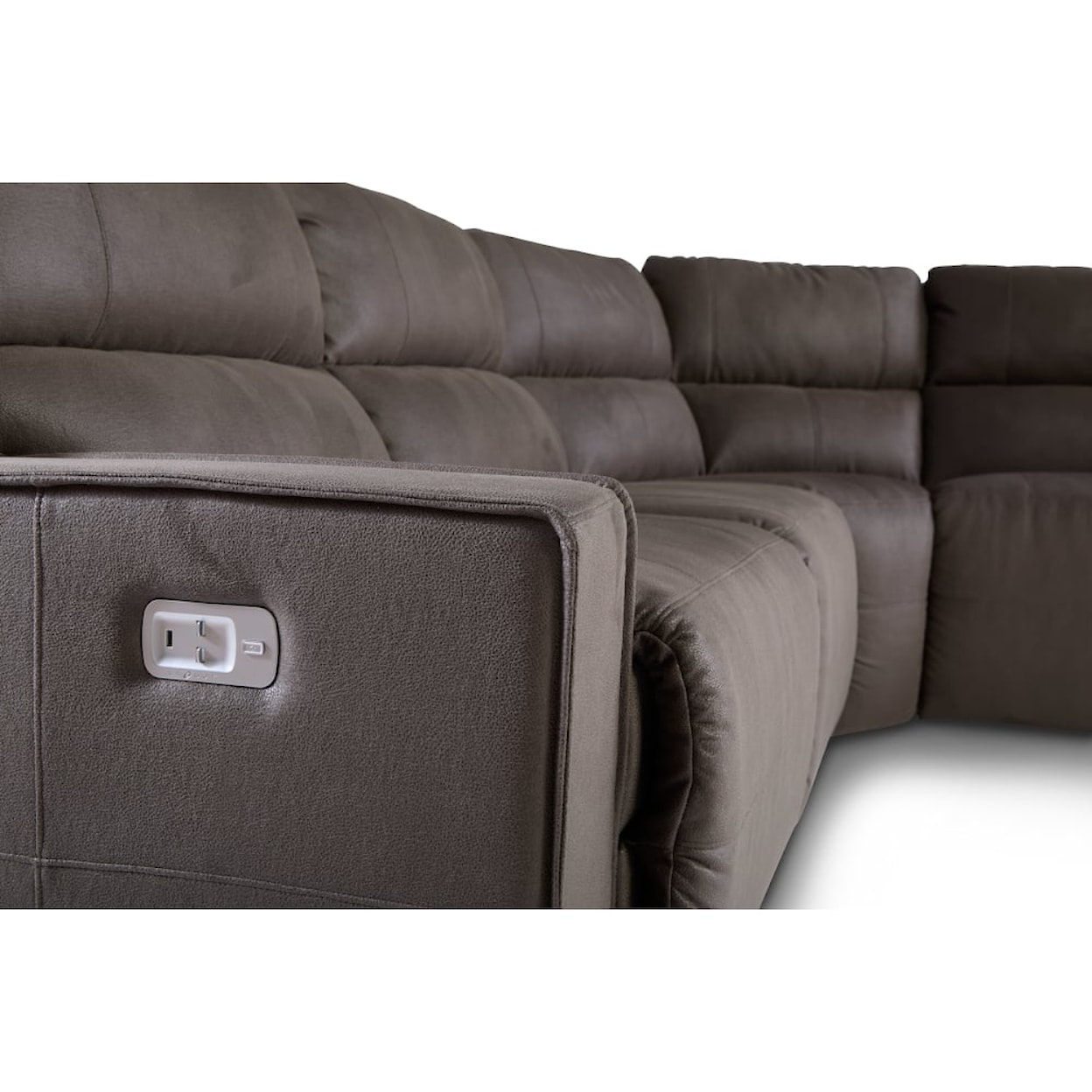 La-Z-Boy Maddox Power 4-Seat Sectional Sofa w/ HR & Lumbar