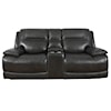Paramount Living Colossus - Napoli Grey Traditional Power Loveseat with Cup Holders