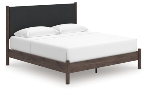 King Upholstered Panel Platform Bed