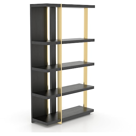 Contemporary Versatile Shelf-Style Buffet with Gold Metal Accents