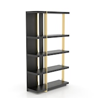 Contemporary Versatile Shelf-Style Buffet with Gold Metal Accents