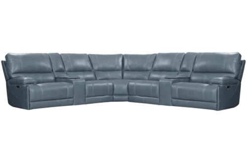 Casual Cordless 7-Piece Power Reclining Sectional Sofa with Power Headrests