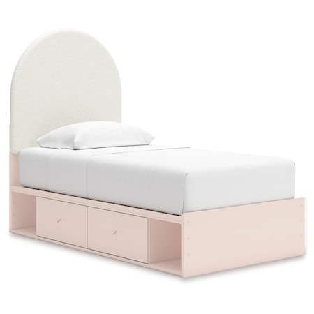 Twin Upholstered Panel Bed With Storage