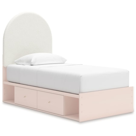 Twin Upholstered Panel Bed With Storage