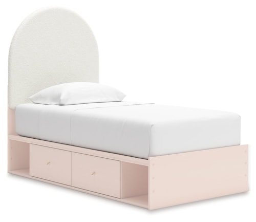 Twin Upholstered Panel Bed With Storage