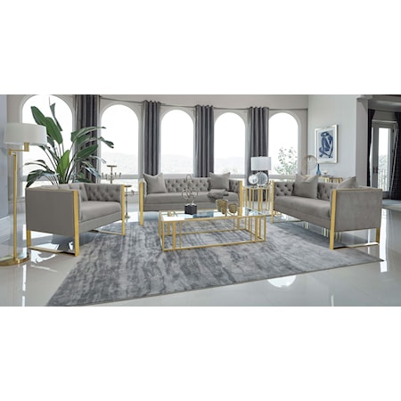 Eastbrook 3-piece Velvet Tufted Sofa Set