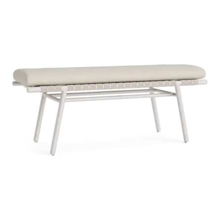 51" Aluminum Dining Bench w/Strap Accent