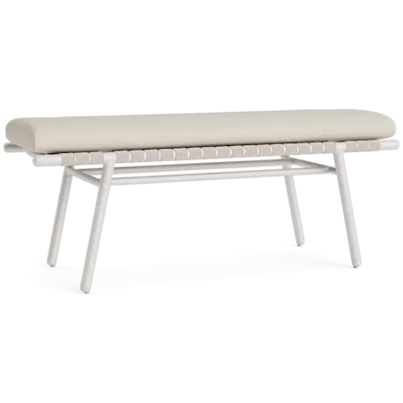 51" Aluminum Dining Bench w/Strap Accent
