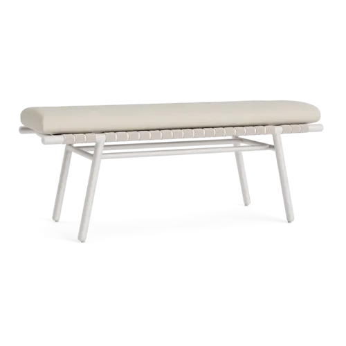 Oscar II 51" Aluminum Dining Bench w/Strap Accent