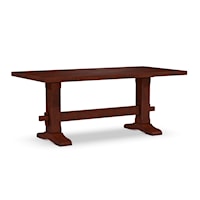 Farmhouse Trestle Solid Table Top w/ Trestle Table Base