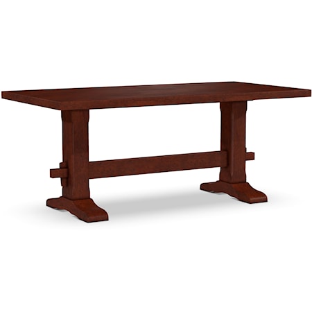 Trestle Solid Table Top w/Trestle Table Base