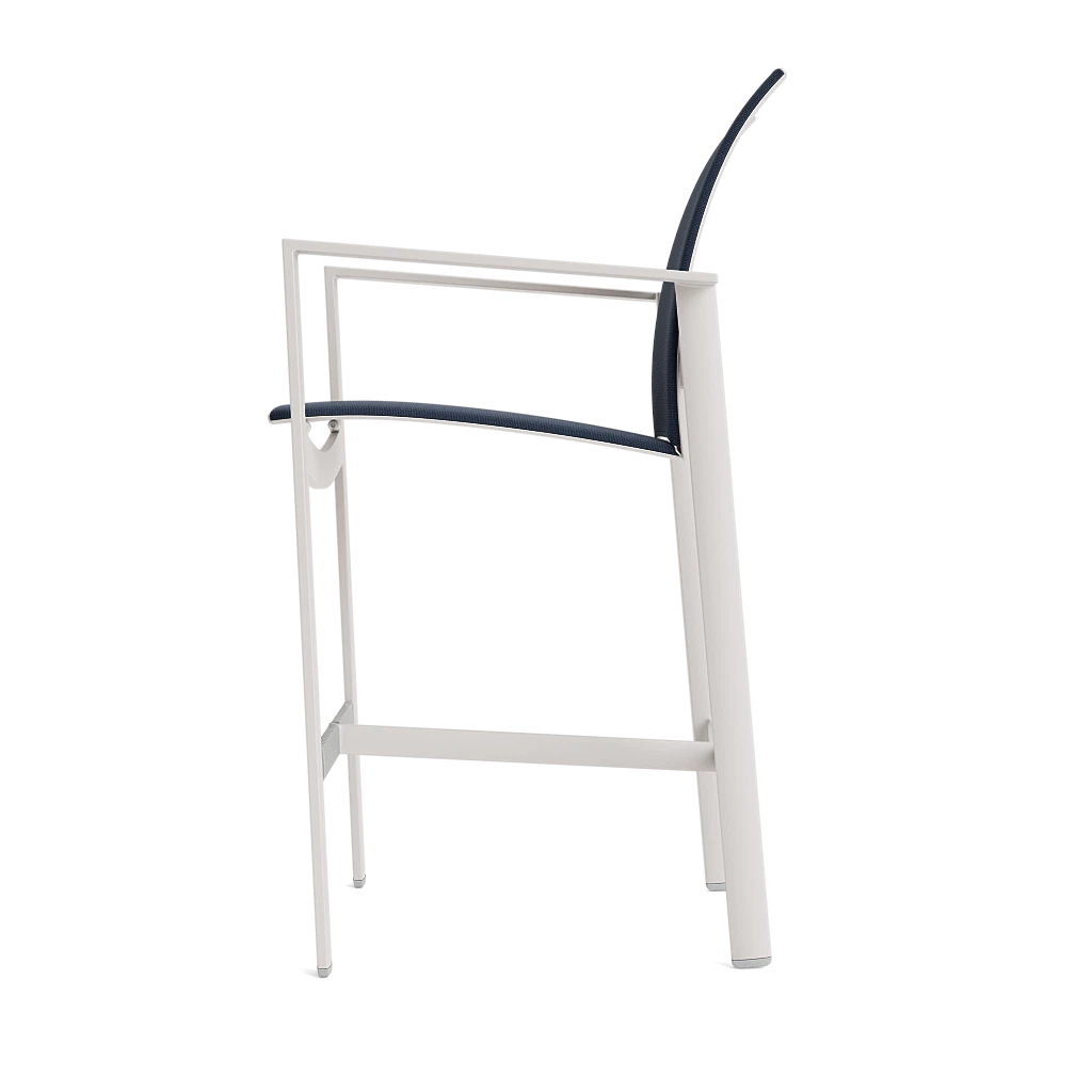 Brown Jordan Parkway Modern Full-Back Sling Barstool w/Footrest