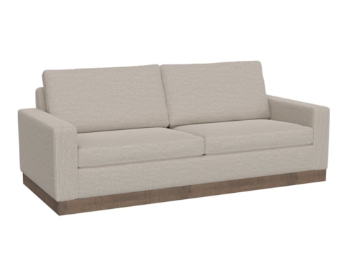 Contemporary Plinth-Base Sofa with Throw Pillows