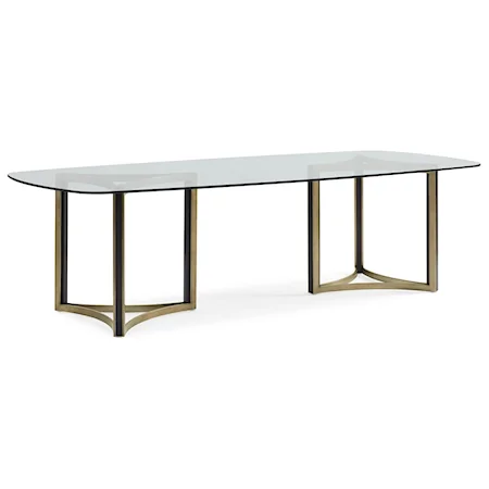 Remix Modern Double Pedestal Glass Table