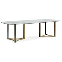 Remix Modern Double Pedestal Glass Table