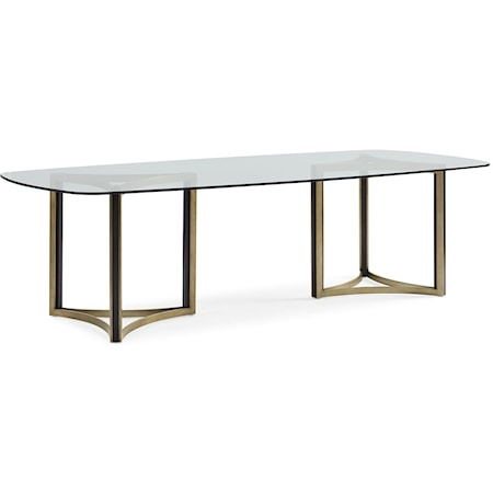 Modern Double Pedestal Glass Table