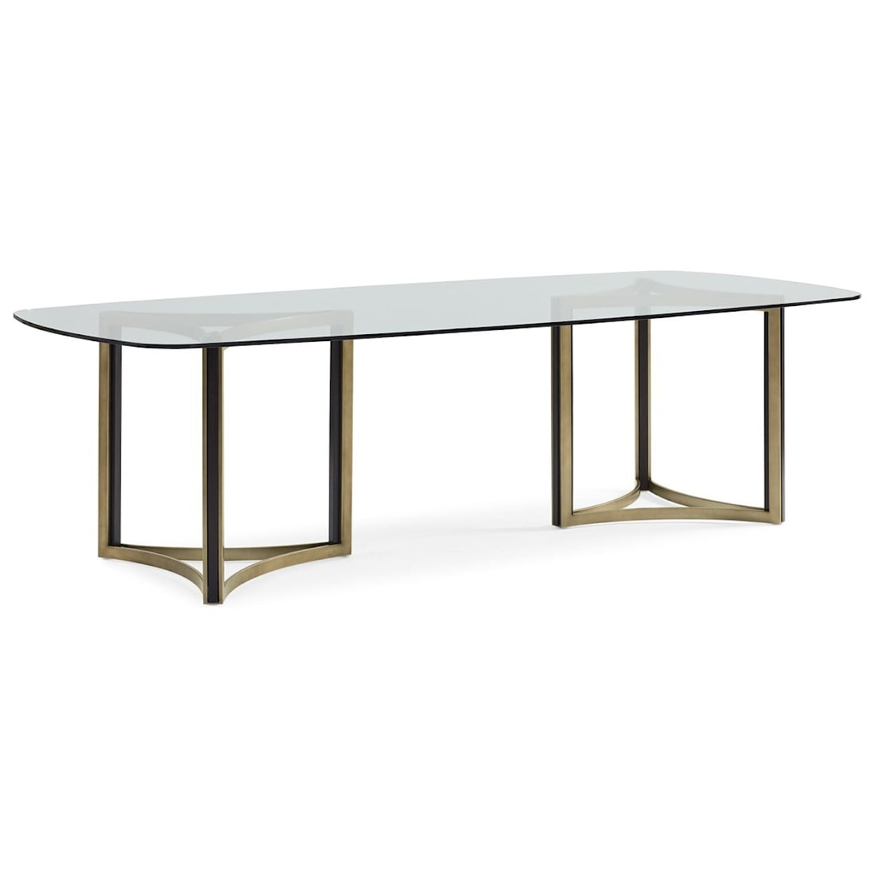 Caracole Modern Remix Modern Double Pedestal Glass Table