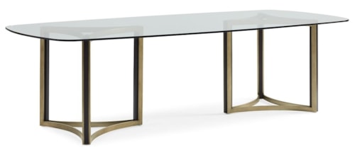 Remix Modern Double Pedestal Glass Table