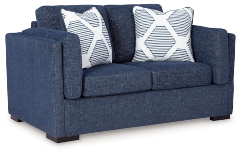 Contemporary Loveseat with Arm Pillows