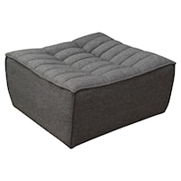 Contemporary Tufted Scooped Seat Ottoman