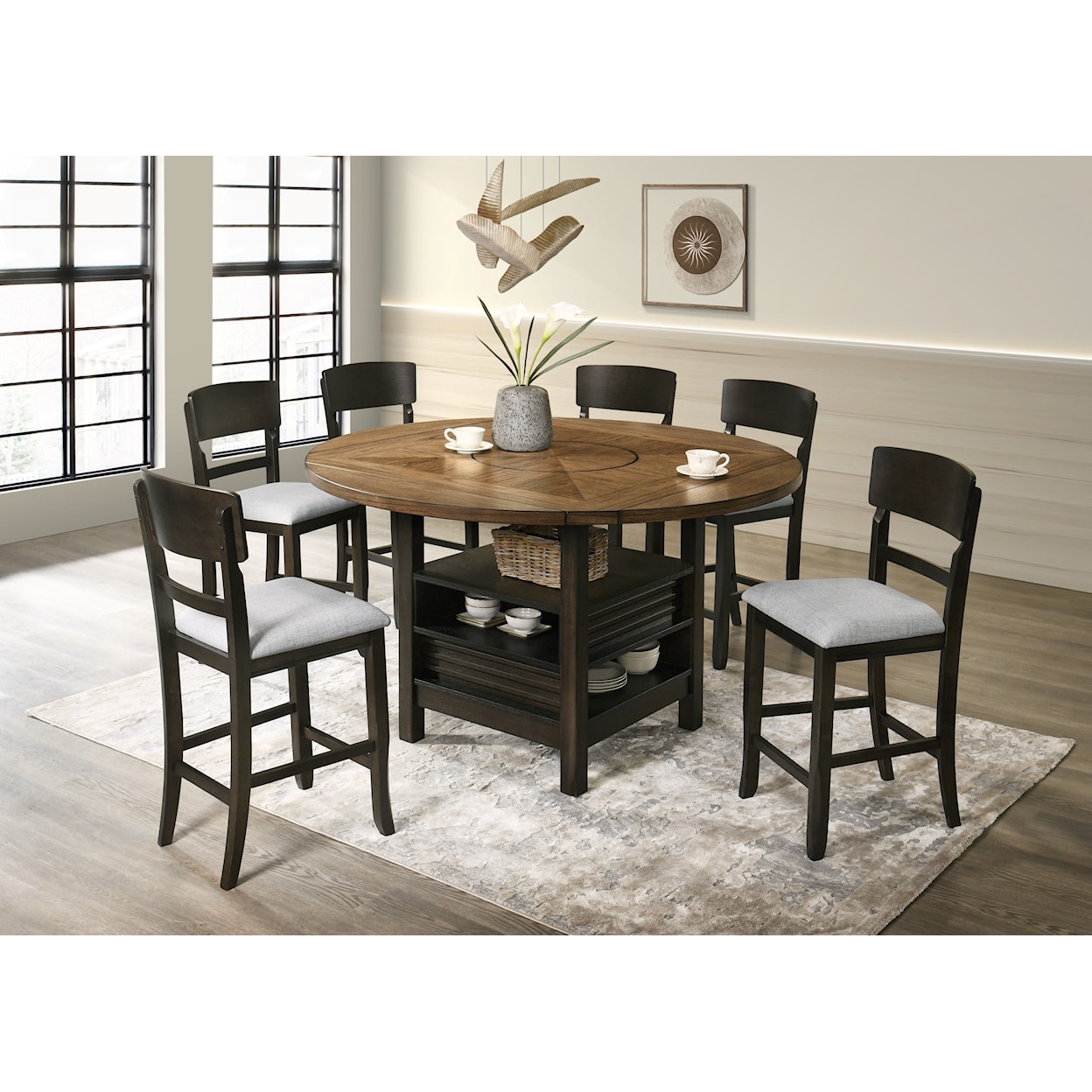 Crown Mark OAKLY 7-Piece Dining Set