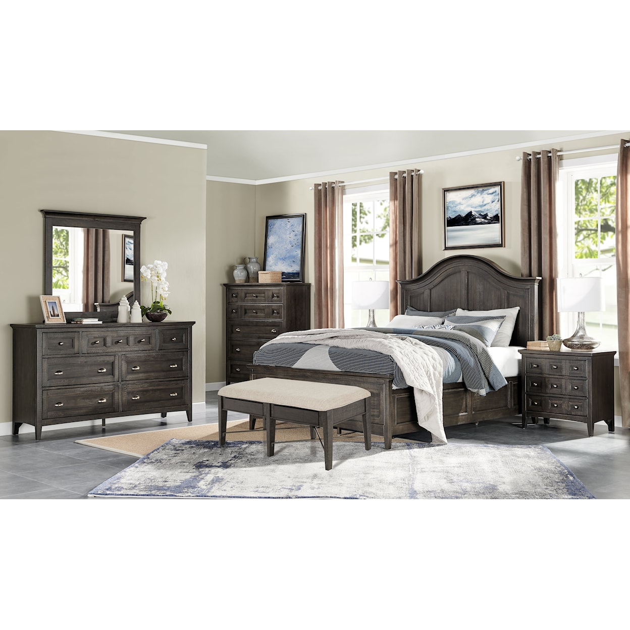 Magnussen Home Westley Falls Bedroom California King Arched Bed