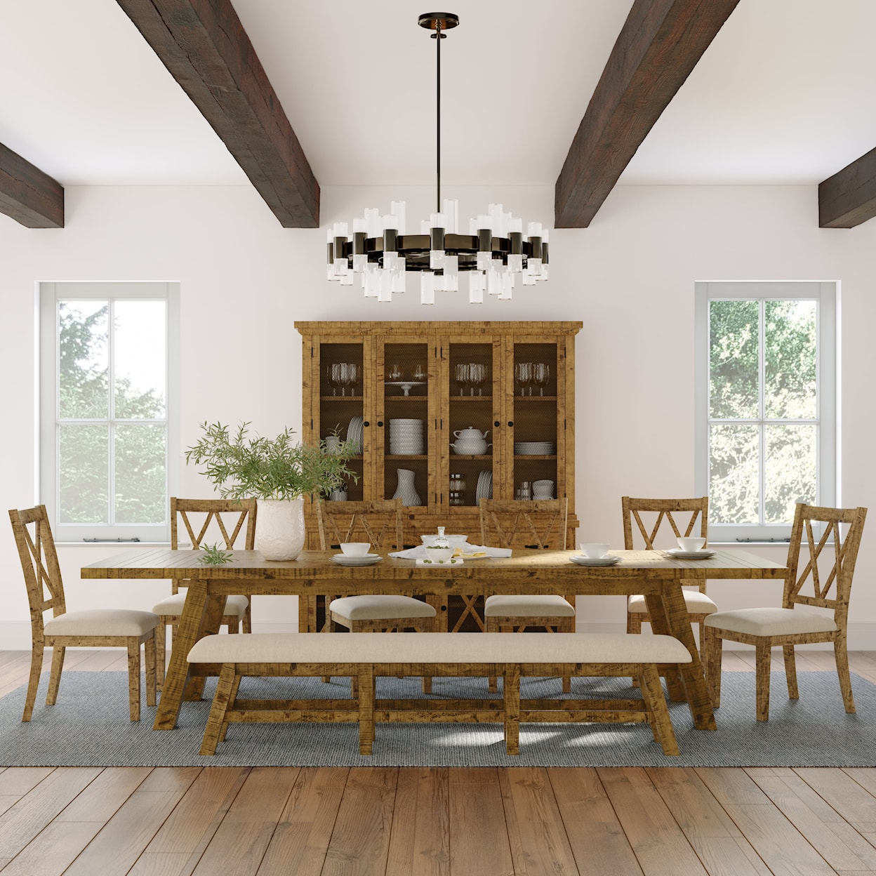 Jofran Telluride Trestle Ext. Dining Table