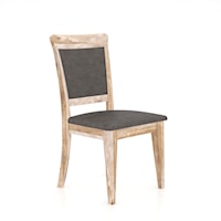 Industrial Dining Chair with Upholstered Seat