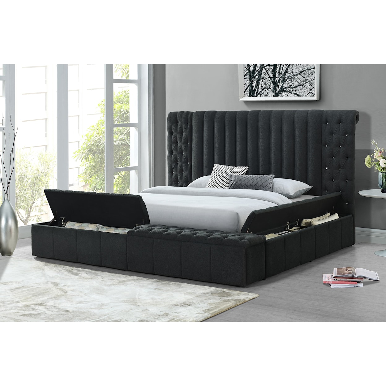 CM DANBURY Upholstered Storage Bed - Queen