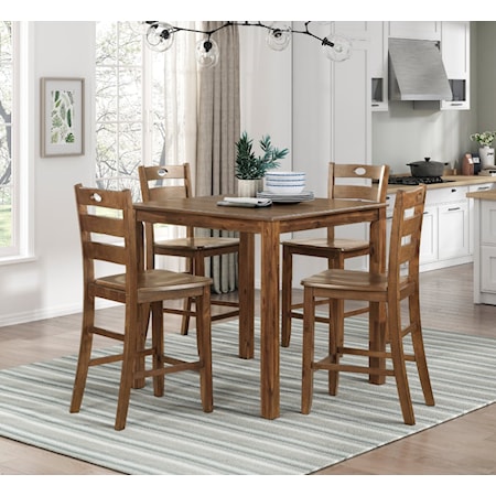 Transitional 5-Piece Counter Dining Height Set