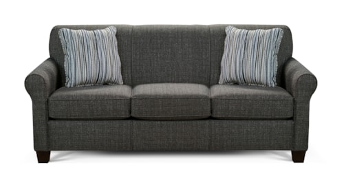 Transitional Queen Sleeper Sofa with Accent Pillows