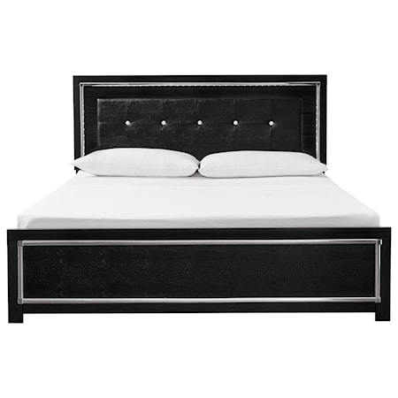 King Upholstered Bed with LED Lighting