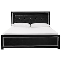 Glam King Upholstered Bed with LED Lighting