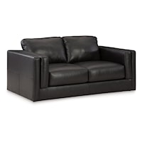 Contemporary Loveseat With Double Padded Tuxedo Armrests